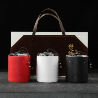 陶瓷茶葉罐禮盒 大號密封罐散裝紅茶通用 三罐半斤裝禮品訂制