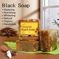 Sdotter African Black Soap Deep Cleansing Exfoliator To Relieve Dry Rough Delicate Skin Body Cleansing Hand Soap
