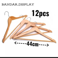hanger kayu palang natural dewasa/1lusin 12pcs