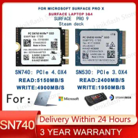 WD SN740 SN530 1TB 2TB 512GB 256GB M.2 SSD 2230 NVMe PCIe Gen 4x4 3x4 SSD For Microsoft Surface ProX Steam Deck ROG ally