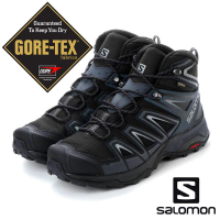 【SALOMON 法國】X ULTRA3 GTX中筒登山鞋 WIDE『黑/墨黑/石碑灰』401293