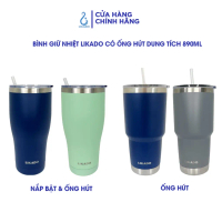 [Mới về] Bình giữ nhiệt Likado inox 304 cao cấp có ống hút dung tích 890ml