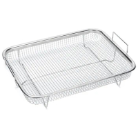 1Pcs Air Fryer Basket for Oven, Stainless Steel Grill Basket, Non-Stick Mesh Basket, Air Fryer Tray Wire Rack Basket