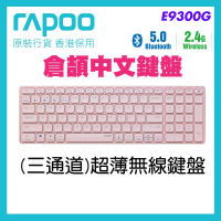 RAPOO - E9300G 藍牙+2.4G無線(三通道)超薄鍵盤 [中文倉頡碼] - 粉紅色