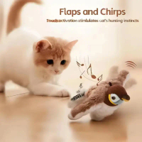 Hot Simulated Bird Cat Toy Interactive Toys Dog Rechargeable Chirping Flapping Bird(no Flying) Touch