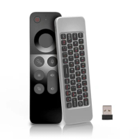 W3 Voice Gyroscope Air Mouse Remote Control 2.4G English Handheld Mini Wireless Keyboard for Android TV BOX Win PC USB Receiver