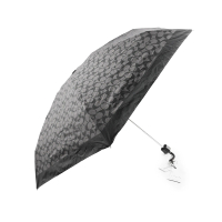 【COACH】CC Logo 滿版標誌環保材質迷你雨傘(石墨黑)