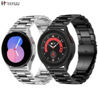 YAYUU Metal Stainless Steel Band for Samsung Galaxy Watch 5/4 40mm 44mm/Watch 5 pro 45mm/Galaxy Watch 3 41mm/Active 2 Strap