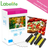 6inch Ink Cartridge &amp; Photo Paper Compatible CP1300 Glossy Paper KP-108IN for Canon Selphy CP1200 CP1500 CP910 900 Photo Printer
