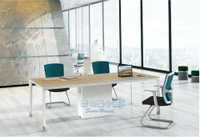 ╭☆雪之屋居家生活館☆╯MK-CA2010會議桌(白/木紋面)(不含插座/有孔位)R1202-02