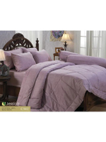 ชุดเครื่องนอน 5 ฟุต 6 ชิ้น (ควีนไซส์) รุ่นเจสสิก้า คอตตอน ซิลชายน์ ลายC982 สีม่วงอ่อน
