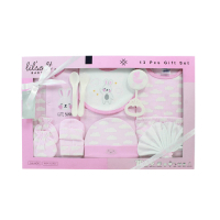 美國Elegant kids-粉色雲朵兔兔13件式彌月禮盒