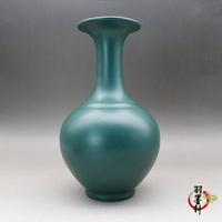 古玩瓷器收藏 清雍正 墨綠釉 花瓶 古董陶瓷 仿古瓷器 高溫顏色釉