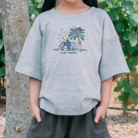 【Queenshop】女裝 短袖 童裝 親子系列 Aloha渡假感印圖上衣 S/M/L 現+預 01039958