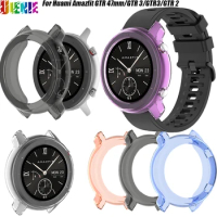 Protective Case For Huami Amazfit GTR 47mm/GTR 3/GTR 2 Soft TPU Half-Inclusive Screen Protector For Huami Amazfit GTR 42MM