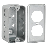 Electrical Metal Outlet Boxes4"×2" Handy 1-Gang and Metal Outlet CoverDuplex ReceptacleGalvanized St