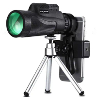 Zoom 12x50 BAK4 Prism Telescope HD Night Vision Monocular Hunting Scopes Turizm Spyglass WithPhone Holder/Tripod