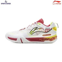 New Limited Sepatu Badminton Lining Saga III Pro / Saga 3 Pro AYAV001 White / Pale Lime / Yellow 8 =