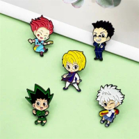 Japanese Anime Two-dimensional Full-time HUNTERxHUNTER Around Cartoon Cute Character Design Alloy Enamel Brooch Badge Pin Gift