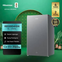 Hisense Kulkas RR120D4IGN Refrigerator Mini Bar Kapasitas 91L 1 Pintu Warna Silver 2L Rak Muat Ukura