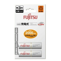 FUJITSU 富士通 3號 2000mAh 充電電池 2入 / 卡