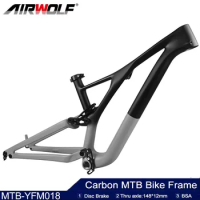 29er Full Suspension Carbon MTB Frame BSA Carbon Bike Frame 29 Mountain Bicycle Frame 148*12mm XC Trail Frameset Max Tire 3.0