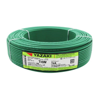 สายไฟ YAZAKI รุ่น 60227 IEC01 THW 1x4G ขนาด 100 เมตร สีเขียว