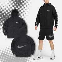 Nike 連帽外套 NSW Jacket 黑 防風 寬鬆 點陣圖 風衣 運動 休閒 男女款 DX6311-010