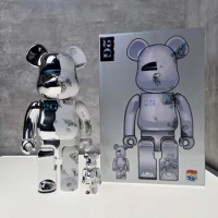 Bearbrick 400%+100% Set Sor2G Style 28cm and 7cm Building Block Bear Doll Premium Edition Set with anti-counterfeiting stickers