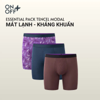 Combo 3 quần sịp boxer tencel modal dài ngang đùi mát lạnh, kháng khuẩn tự nhiên - ONOFF 18UL24A130