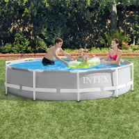 10 feet INTEX 305*76 cm Round Metal Frame Above Ground Pool Set Pond Family Swimming Pool metal frame structure pool