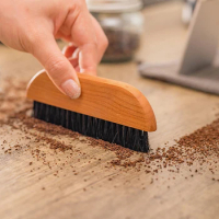 Coffee Bar Cleaning Brush Grinder Powder Walnut Horsehair Useful Things Tool
