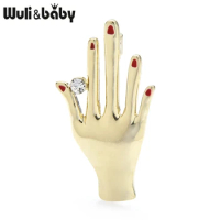 Wuli&baby Beautiful Alloy Hand Brooches For Women Lady 2-color Metal Fingers Hands Party Casual Broo