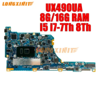 UX490UA Laptop Motherboard For ASUS UX490UAK UX490 UX490UAR CPU:I5 I7 7th 8th.8G/16G RAM.