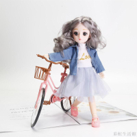 少女心仿真粉色自行車模型擺件居家裝飾桌面拍照小道具擺件飾品
