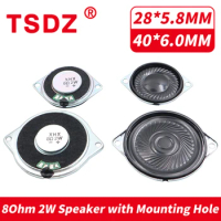 2PCS 8 Ohm 2 Watt Mini Speaker Full Range Speakers 28MM 40MM 8Ohm 2W 1 inch Full Frequency Loudspeaker With Mounting Holes