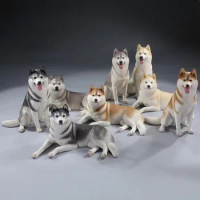 Mr.Z 1:6 Scale Simulation Siberian Husky Dog Pet Action Figure Animal Model Decor Ornaments for Children Adults Collection Toys