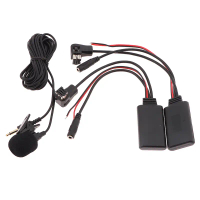 1 unit penerima audio Bluetooth dengan mikrofon untuk radio/speaker, soket IP BUS 12 pin, AUX, dan k