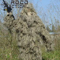 ROCOTACTICAL Lightweight Washable Sniper Ghillie Suit Tactical Camouflage Suit For Military Hunting Airsoft Paintball Woodland