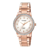 Jam Tangan Wanita Citizen Classic EL3093-83A Ladies Silver Dial Rose Gold Stainless Steel Strap Mult