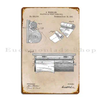 Patent Art Wheeler Wrapping Or Toilet Paper Roll 1891 Metal Signs Cinema Party Wall Plaque Print Plaques Tin Sign Poster