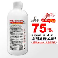 (售完不補)JW 75%潔用酒精 500ml/瓶 專品藥局【2022334】