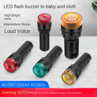AD16-16SM buzzer, intermittent sound, LED light, flashing, sound and light, AC/DC alarm, 12 24 220V