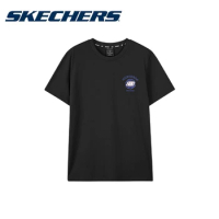 Skechers Men Summer New Solid Color T-shirts 2024 Trendy Women Mens Short Sleeve Classic Tshirts Male Tee Loose Breathable Tops