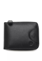 Wild Channel Men's Genuine Leather RFID Blocking Bi Fold Zipper Wallet