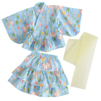 【Baby 童衣】任選 女童日式浴衣套裝 女寶寶蛋糕裙套裝 23002(藍底蝴蝶)