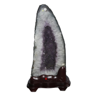 【古緣居】巴西天然紫水晶洞 +木製底座(18.55公斤)