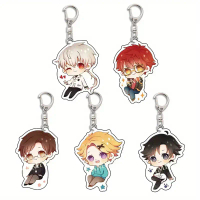 2D card 6cm Anime Game Mystic Messenger Keychain Yoosung Zenny 707 Jumin Saeran Q Version Figures Ke