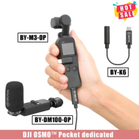 BOYA BY-M3-OP/BY-DM100-OP Lavalier Microphone BY-K6 for DJI OSMO POCKET Stabilizer Gimbal Type-C Vlog Video Recording Mic