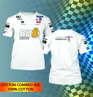 Kaos Baju Distro MotoGP Sponsor OLI, aspira, wonderful indonesia, bold riders Bahan cotton Combed 30